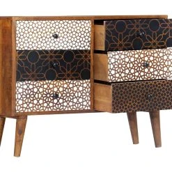 Be Basic Skänk Med Mönster 90x30x70 Cm Massivt Mangoträ -Chilli shop skank med monster 90x30x70 cm massivt mangotra brun 2053287