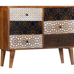 Be Basic Skänk Med Mönster 90x30x70 Cm Massivt Mangoträ -Chilli shop skank med monster 90x30x70 cm massivt mangotra brun 2053289