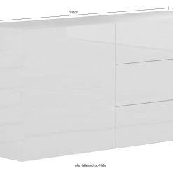 Skänk Metzera 110 Cm Dörr + 3 Lådor -Chilli shop skank metzera 110 cm dorr 3 lador antracit hogglans 4465159