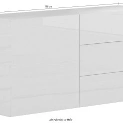 Skänk Metzera 110 Cm Dörr + 3 Lådor -Chilli shop skank metzera 110 cm dorr 3 lador antracit hogglans 4465160