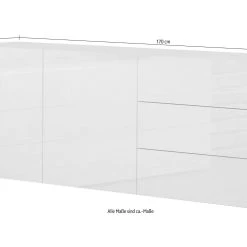 Skänk Metzera 170 Cm 2 Dörrar + 3 Lådor -Chilli shop skank metzera 170 cm 2 dorrar 3 lador antracit hogglans 4465458