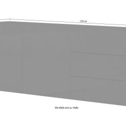 Skänk Metzera 170 Cm 2 Dörrar + 3 Lådor -Chilli shop skank metzera 170 cm 2 dorrar 3 lador antracit hogglans 4465459