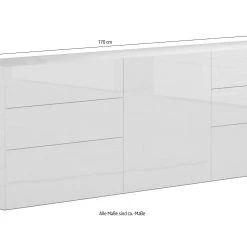 Skänk Metzera 170 Cm Dörr + 6 Lådor -Chilli shop skank metzera 170 cm dorr 6 lador antracit hogglans 4465382