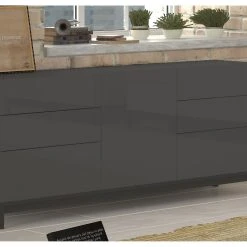 Skänk Metzera 170 Cm Med Fötter Dörr + 6 Lådor