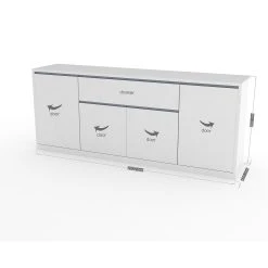 Skänk Metzera 210 Cm 4 Dörrar + Låda -Chilli shop skank metzera 210 cm 4 dorrar lada vit hogglans 4465372