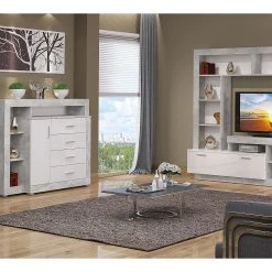 Skänk Mokotow 136x40,3x104,4 Cm -Chilli shop skank mokotow 136x403x1044 cm betonggravit hogglans 4464611