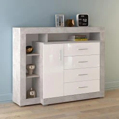 Skänk Mokotow 136x40,3x104,4 Cm -Chilli shop skank mokotow 136x403x1044 cm betonggravit hogglans 4464613