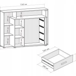 Skänk Mokotow 136x40,3x104,4 Cm -Chilli shop skank mokotow 136x403x1044 cm betonggravit hogglans 4464615