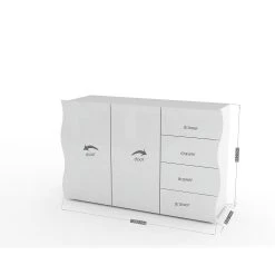 Skänk Ondres 124 Cm 2 Dörrar + 4 Lådor -Chilli shop skank ondres 124 cm 2 dorrar 4 lador vit hogglans 4465126