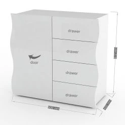 Skänk Ondres 90 Cm Dörr + 4 Lådor -Chilli shop skank ondres 90 cm dorr 4 lador vit hogglans 4465106