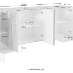 Skänk Pilander 210 Cm 6 Dörrar -Chilli shop skank pilander 210 cm 6 dorrar vitsvart 4465205