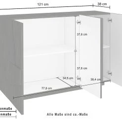 Skänk Pinsac 122 Cm 3 Dörrar -Chilli shop skank pinsac 122 cm 3 dorrar betonggra 4465211