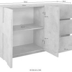 Skänk Pinsac 143 Cm 2 Dörrar + 3 Lådor -Chilli shop skank pinsac 143 cm 2 dorrar 3 lador vit hogglans 3874065
