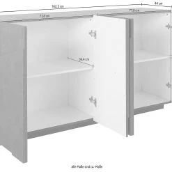 Skänk Pinsac 164 Cm 4 Dörrar -Chilli shop skank pinsac 164 cm 4 dorrar betonggra 4465178