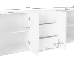 Skänk Pinsac 224 Cm 4 Dörrar + 3 Lådor -Chilli shop skank pinsac 224 cm 4 dorrar 3 lador betonggra 4892454