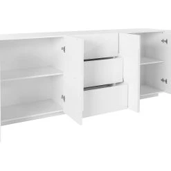 Skänk Pinsac 224 Cm 4 Dörrar + 3 Lådor -Chilli shop skank pinsac 224 cm 4 dorrar 3 lador vit hogglans 4892449