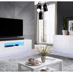 Skänk Rebenty 138x45x80 Cm -Chilli shop skank rebenty 138x45x80 cm vit hogglans 4464494