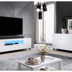 Skänk Rebenty 138x45x80 Cm -Chilli shop skank rebenty 138x45x80 cm vit hogglans 4464495