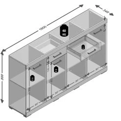 In Living Skänk Rhonda 160 Cm -Chilli shop skank rhonda 160 cm vitbetong 1848593