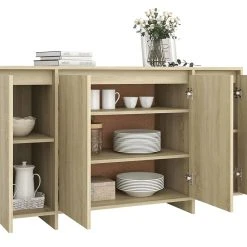 Skänk Brun Ek 135x41x75 Cm Spånskiva -Chilli shop skank sonoma ek 135x41x75 cm spanskiva ek 4469138