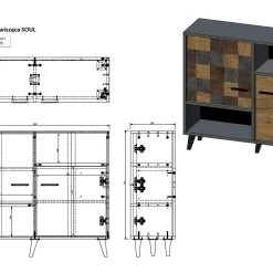 Skänk Soulens 100x30x85 Cm -Chilli shop skank soulens 100x30x85 cm antracitsvart 4933815