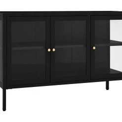 Be Basic Skänk Vit 105x35x70 Cm Stål Och Glas