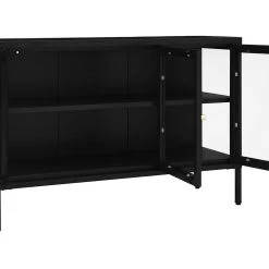 Be Basic Skänk Vit 105x35x70 Cm Stål Och Glas -Chilli shop skank svart 105x35x70 cm stal och glas svart 4198121