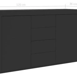 Be Basic Skänk Svart 120x36x69 Cm Spånskiva -Chilli shop skank svart 120x36x69 cm spanskiva svart 2846164