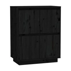 Skänk Vit 60x34x75 Cm Massiv Furu