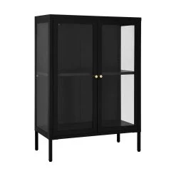 Chilli shop 27 Be Basic Skänk Svart 75x35x105 Cm Stål Och Glas