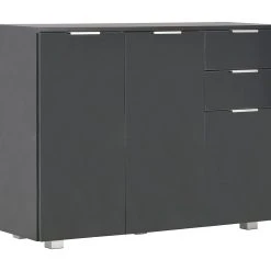 Be Basic Skänk Svart Högglans 107x35x76 Cm