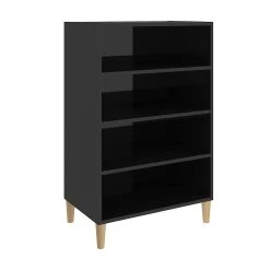 Be Basic Skänk Svart Högglans 57x35x90 Cm Spånskiva