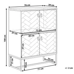 Skänk Tajarja 76x39 Cm -Chilli shop skank tajarja 76x39 cm morkbrunvit 3605139