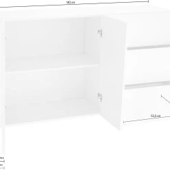 Skänk Vegara 141 Cm 2 Dörrar + 3 Lådor -Chilli shop skank vegara 141 cm 2 dorrar 3 lador antracit 4465165