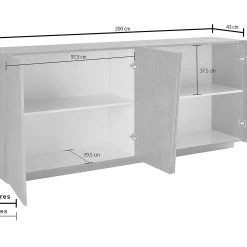 Skänk Vegara 200 Cm 4 Dörrar -Chilli shop skank vegara 200 cm 4 dorrar antracit 4465201