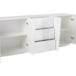 Skänk Vegara 220 Cm 4 Dörrar + 3 Lådor -Chilli shop skank vegara 220 cm 4 dorrar 3 lador vit hogglans 4465247