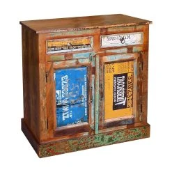 Be Basic Skänk Vintage återvunnet Trä 2 Lådor 2 Luckor