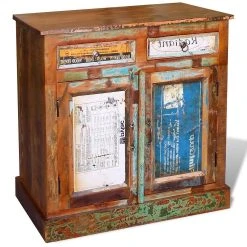 Be Basic Skänk Vintage återvunnet Trä 2 Lådor 2 Luckor -Chilli shop skank vintage atervunnet tra 2 lador 2 luckor brun 4896620