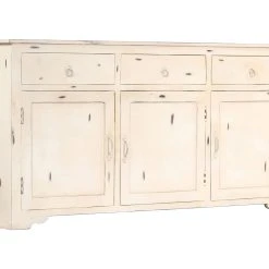 Be Basic Skänk Grå 160x40x80 Cm Massivt Mangoträ