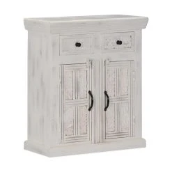 Be Basic Skänk Vit 65x30x75 Cm Massivt Mangoträ