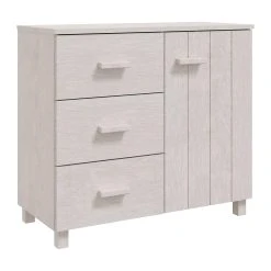 Skänk Vit 90x40x80 Cm Massiv Furu