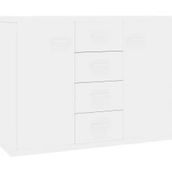 Be Basic Skänk Vit Högglans 88x30x65 Cm Spånskiva