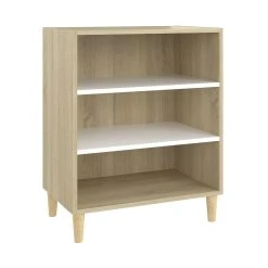 Be Basic Skänk Vit Och Somoma-ek 57x35x70 Cm Spånskiva