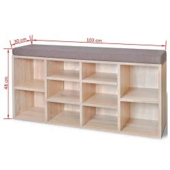 Be Basic Skobänk Med 10 Hyllfack Ek-färg -Chilli shop skobank med 10 hyllfack ek farg brun 3504246