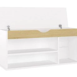 Be Basic Skobänk Med Dyna Vit 104x30x49 Cm Spånskiva -Chilli shop skobank med dyna vit och sonoma ek 104x30x49 cm spanskiva vitek 4111684