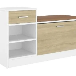 Be Basic Skobänk Vit 94,5x31x57 Cm Spånskiva