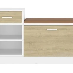 Be Basic Skobänk Vit 94,5x31x57 Cm Spånskiva -Chilli shop skobank vit och sonoma ek 945x31x57 cm spanskiva beige 4197963