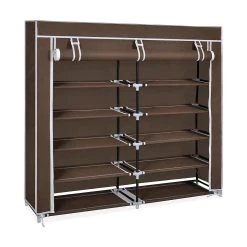 Be Basic Skoförvaring Med överdrag Grå 115x28x110 Cm Tyg