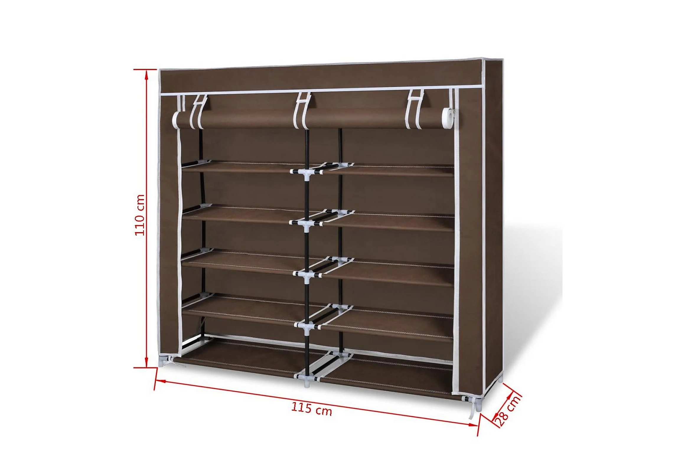 Be Basic Skoförvaring Med överdrag Grå 115x28x110 Cm Tyg 7 Be Basic Skoförvaring Med överdrag Grå 115x28x110 Cm Tyg - Bild 7