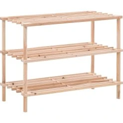 Be Basic Skohylla 3 Hyllplan Massivt Granträ